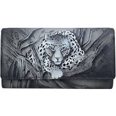Anna by Anuschka Anuschka Three Fold Organizer Wallet Black Misc Accessories Leopard