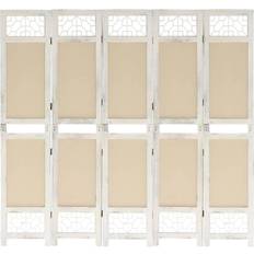 vidaXL 5-Panel Cream Room Divider