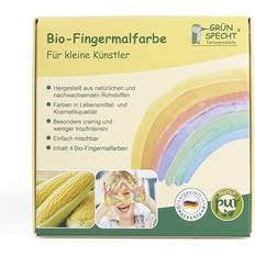 Giallo Pitture Tessili Grünspecht Bio-Fingermalfarbe 4 Farben