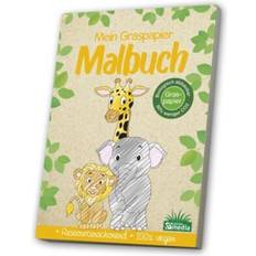 Bon_marché Livres de Coloriage Malbuch Graspapier Tiere