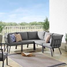 Aluminum Outdoor Lounge Sets modway Riverside Collection EEI-3789-SLA-CHA Outdoor Lounge Set