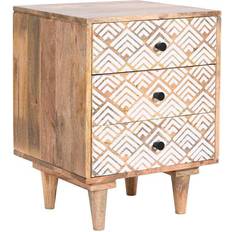 Vita Sängbord på rea Dkd Home Decor Nattduksbord Naturell Mangoträ Sängbord