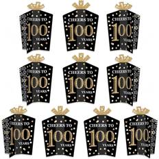 Birthdays Table Cloths Adult 100th Birthday Gold Table Decorations Birthday Party Fold and Flare Centerpieces 10 Count