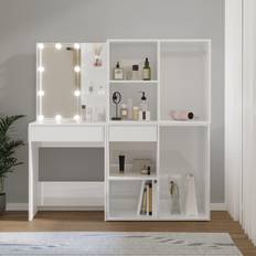 vidaXL Makeupbord LED-lys 2 Toiletbord
