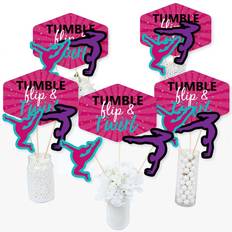 Tumble, Flip & Twirl Gymnastics Birthday Party or Gymnast Party Centerpiece Sticks Table Toppers Set of 15