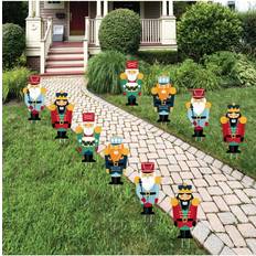 Christmas Party Decorations Christmas Nutcracker Lawn Decor Outdoor Holiday Party Yard Decor 10 Piece Red