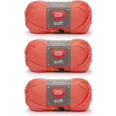 Red Heart Garn Red Heart Red Heart Soft Yarn, 3 Pack, Coral 3 Count