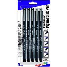 Black Fineliners Pentel Pointliner Set Assorted Sizes Black