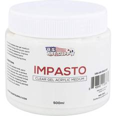 Multicoloured Paint Mediums U.S. Art Supply Impasto Clear Gel Acrylic Medium, 500ml Tub