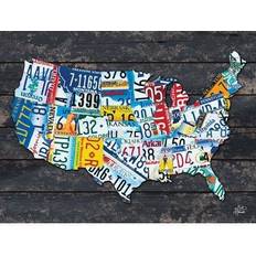 Oak Posters USA License Map Print Poster