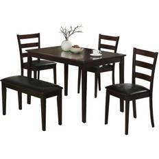 Dining table and bench set Monarch Specialties I 1211 Cappuccino Dining Set