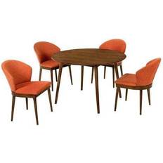 Orange Dining Sets Armen Living Arcadia and Juno Collection Dining Set