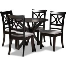 Round - Wood Dining Sets Baxton Studio Julia Dining Set 34.3" 5