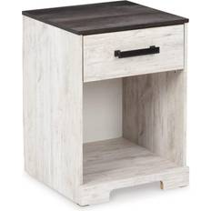 MDF - Rectangle Bedside Tables Ashley Shawburn Whitewash & Gray Bedside Table 16x20"