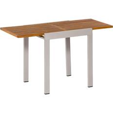 Merxx Tuintafel Balkon Uittrektafel Beige Tischplatte Massivholz Gestell Aluminium