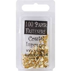 Impressions Mini Metal Paper Fasteners 100/Pkg-Hearts Gold