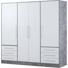 Forte Jupiter Concrete/White Garderobe 206.5x200cm