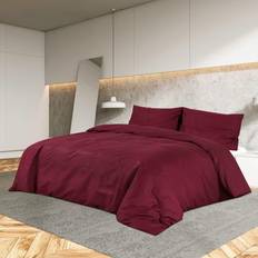 Poliestere Copripiumini vidaXL Set Bordeaux 140x200 cm In Microfibra Leggera Copripiumino Rosso (200x140cm)