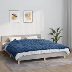 vidaXL Tyngdetæppe 155x220 cm 11 kg Stof Blå Tæppe Blå