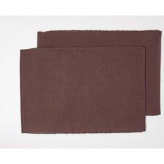 Homescapes Cotton Chocolate 2 Place Mat Brown