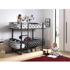 Letti a Castello Vipack Da Bambini Nero In Metallo 90x200 Cm Letto a Castello