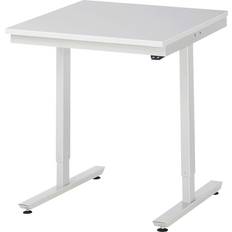 Rau Work table, electric height adjustment, ESD melamine worktop, max. load 150 kg, WxD 750 x 800 mm