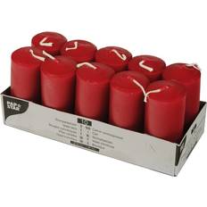 Articoli per Feste Papstar Candele Paraffina Rosso 4 x 9 cm 10 Pezzi