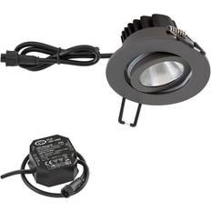 EVN PC65 Udendørs Indbygningslampe Rund 3000K Antracit Spotlight