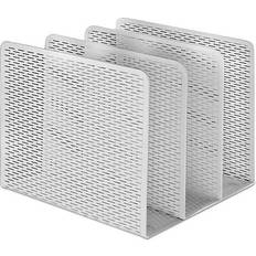 Artistic Urban Collection Punched Metal File Sorter Three Sections 8 x 8 x 7 1/4 White ART20009WH