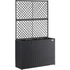 Casaria Deuba Poly Rattan Planter Flower Box 83x30.5x146cm Trellis