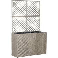 Casaria Deuba Poly Rattan Planter Flower Box 83x30.5x146cm Trellis