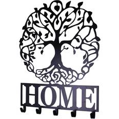 Geko Metal Plaque Tree of Life Featuring Hooks Wall Decor
