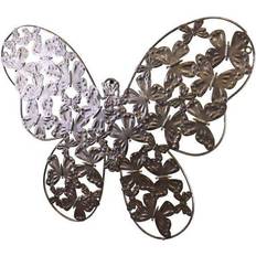 Brown Wall Decor Geko Large Silver Metal Butterfly Brown Wall Decor