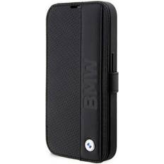BMW Etui BMBKP14L22RDPK iPhone 14 Pro 6,1" czarny/black bookcase Leather Textured&Stripe, Smartphone Hülle
