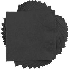 Party Supplies Jam Paper Small Beverage Napkins 5x5 Black 40/Pack