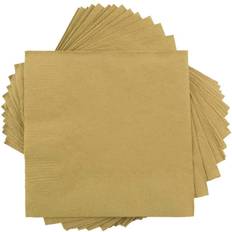 Gold Plates, Cups & Cutlery Jam Paper Small Beverage Napkins 5 x 5 Gold 40/Pack