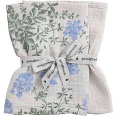 Puuvilla Vauvan Pesät ja Peitot Garbo&Friends 2 Floral Muslin Blankets Plumbago One Size Beige