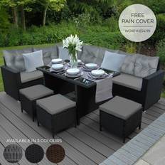 Rattan corner 9 seater Jardí Rattan Corner Outdoor Lounge Set