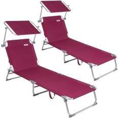 Lettini solari Casaria Sdraio Da Giardino Ibiza Set 2x Rosso Rubino