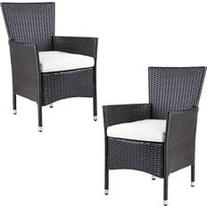 Beige Patio Chairs Casaria Poly Rattan