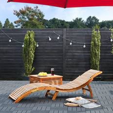 Casaria Loungebank Ergonomisch van Acacia Hardhout 190 x 60 x 51 cm