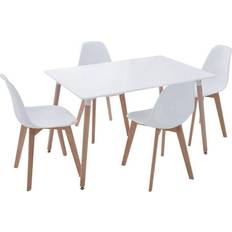 Muebles Premier Housewares Varberg Dining Table And Chairs Beech Wood Set of 5 Juego de Comedor 5pcs