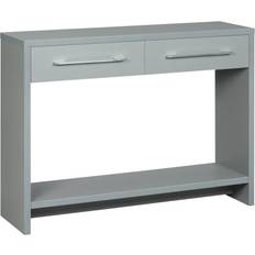 Shelves Console Tables Homcom Bottom Grey Console Table 28x101.6cm