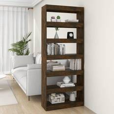 Legno Scaffali per libri vidaXL Libreria/Divisorio Rovere Fumo 80x30x198 cm Truciolato Scaffale per libri