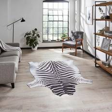 Large black and white rug Think Rugs Large 155x195cm Faux Zebra Print White, Black
