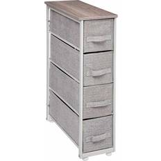 Rangement 4 Tiroirs Gris Clair Commode