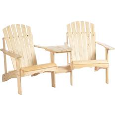 Adirondack chair and table set OutSunny Set of 2 Adirondack