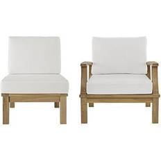 Natural Outdoor Sofas modway Marina Collection EEI-1823-NAT-WHI-SET 2 Outdoor Sofa