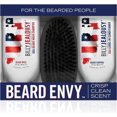 Billy Jealousy Beard Envy USA Edition Beard Introductory Kit With USA Beard Wash Shampoo, USA Leave-In Conditioner and Vegan Boar Bristle Brush