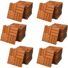 Pavimentazioni Esterne Casaria Piastrelle da giardino set 66 pz. acacia mosaico FSC 30x30cm
